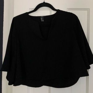 Black flowy crop top